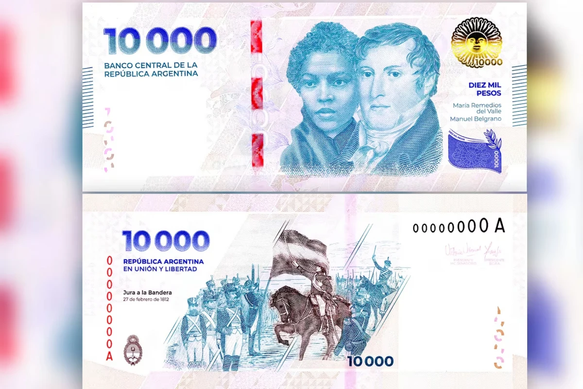 Alerta por los billetes de $10.000: detectaron un error en el reverso y explican el verdadero origen