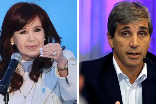 Cristina Kirchner volvió a cuestionar a Luis Caputo: Si está fracasando hágase cargo