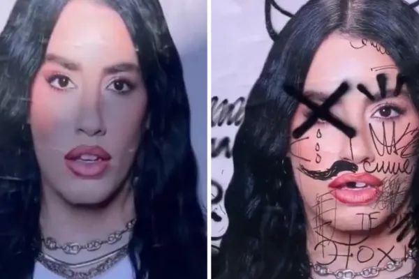 Vandalizaron una gigantografía de Lali Espósito y sus seguidores volcaron la bronca en las redes