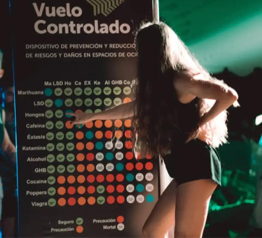 PREVENCIÓN. Los voluntarios ofrecen información sobre la salud y el uso de drogas. / INSTAGRAM @vuelocontrolado