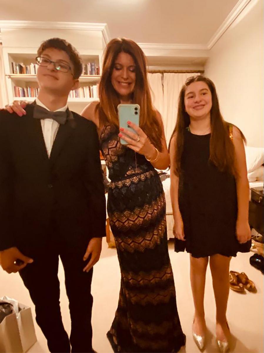 Elba Marcovecchio junto a sus hijos, Valentino y Allegra