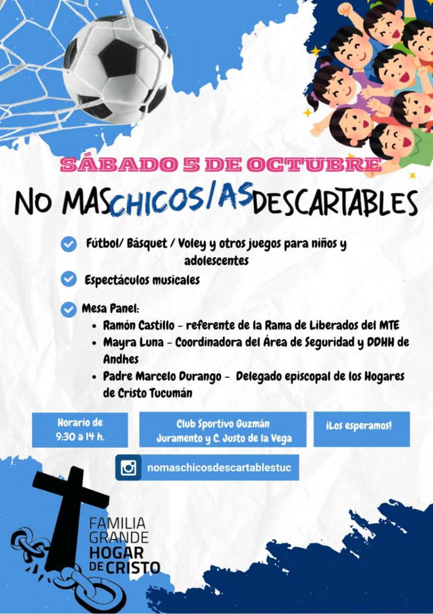 LA INVITACIÓN. El eje de la iniciativa es concientizar sobre la necesidad de actividades integrales para combatir la violencia. / FAMILIA GRANDE HOGAR DE CRISTO.