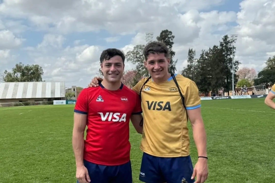 JUNTOS. Lucas Solimo y José Gianotti, ambos jugadores de Lawn Tennis, en los trials de Córdoba.