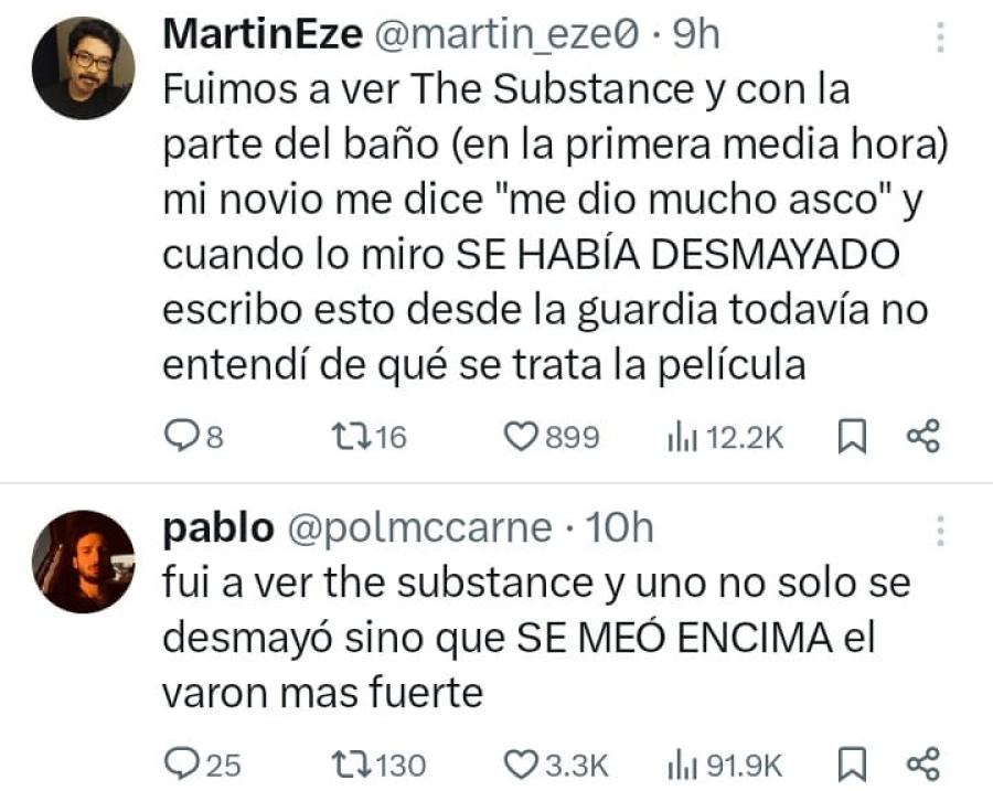 ALGUNAS REACCIONES. En X se viralizaron reacciones sobre la película. / CAPTURA DE PANTALLA.