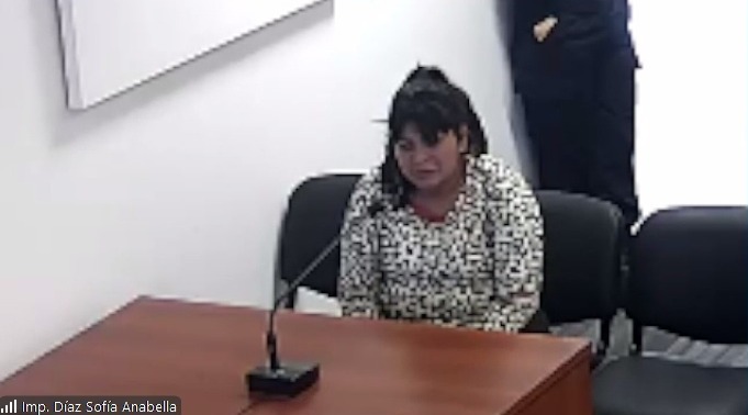 IMPUTADA. Sofía Díaz prefirió no declarar durante la audiencia.