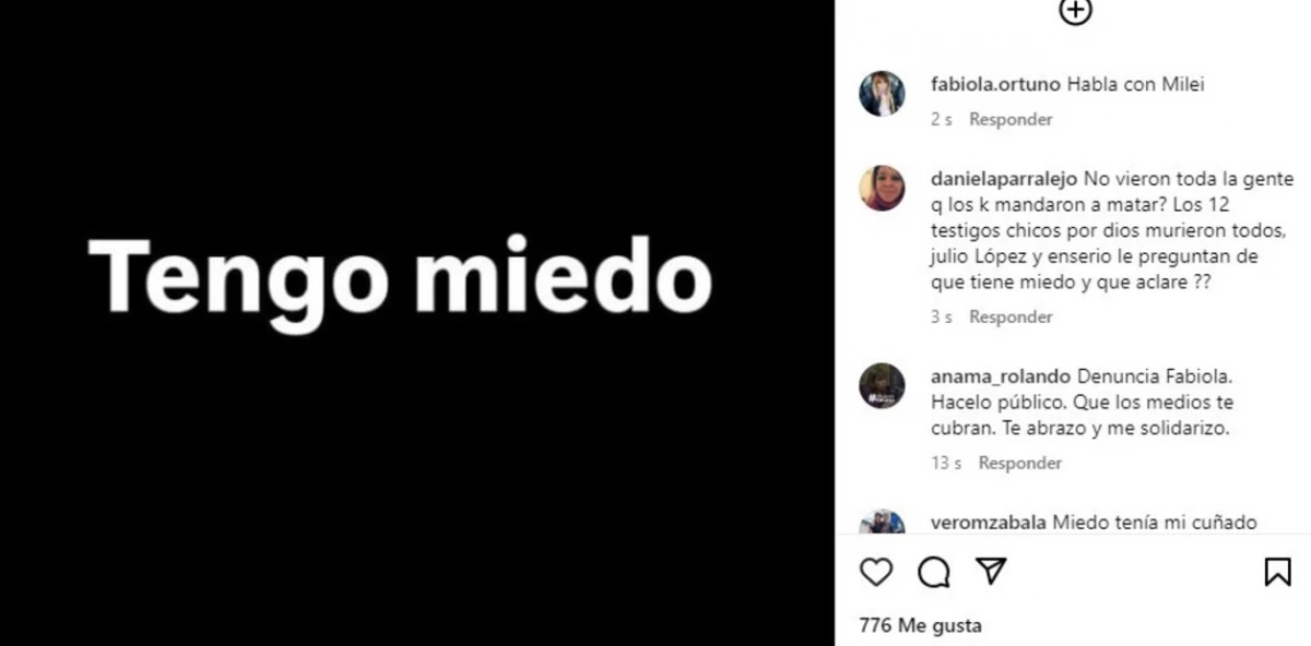 Tengo miedo: el preocupante mensaje de Fabiola Yañez en su cuenta de Instagram