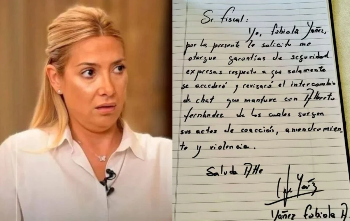 Tras negarse a entregar el celular, Fabiola Yáñez le escribió una carta al fiscal para pedir garantías