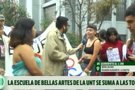 Estudiantes de la Escuela de Bellas Artes de la UNT se suman a la toma simbólica en defensa de la educación pública