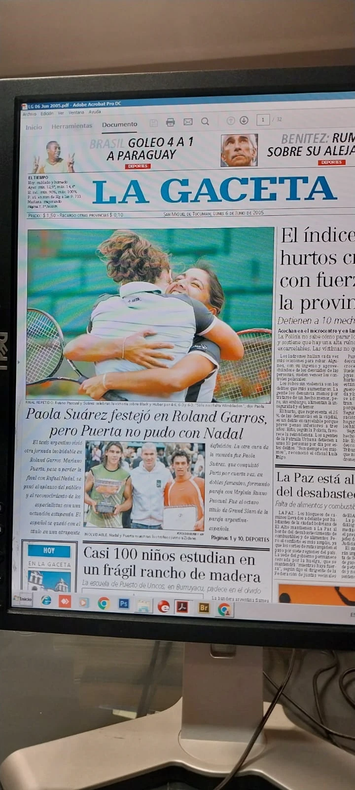 TROFEO FAVORITO. Rafael Nadal derrotó en la final al argentino Mariano Puertas y se quedó con el Roland Garros.