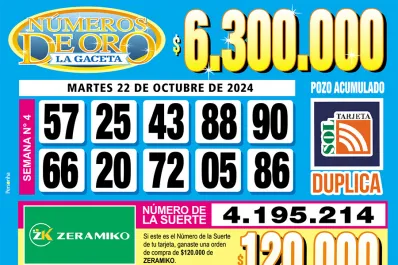 Los Números de Oro de LA GACETA del 22 de octubre de 2024