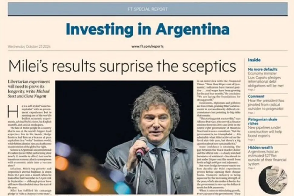 Financial Times volvió a hablar de Milei