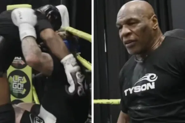 Impactante: Mike Tyson noqueó a su sparring durante un entrenamiento para la pelea con Jake Paul