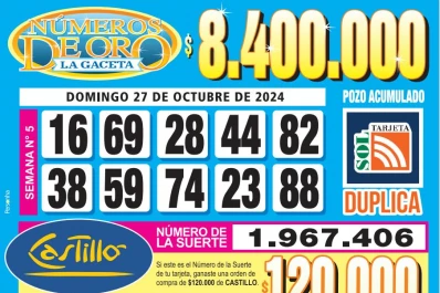 Los Números de Oro de LA GACETA del 27 de octubre de 2024