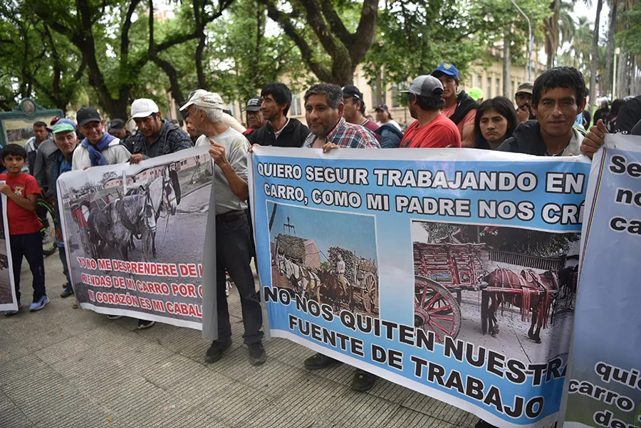 PLANTEO. Los trabajadores exigieron que las autoridades dejen de retener sus caballos de forma arbitraria.