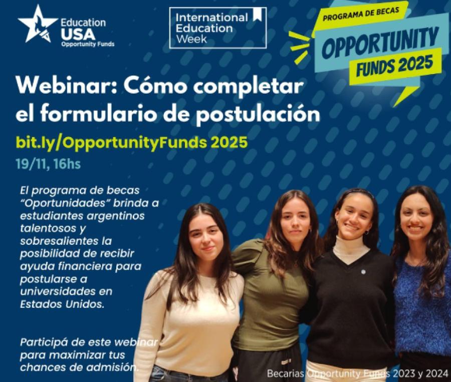 OPPORTUNITY FUNDS 2025. Las becas ya dieron oportunidades a muchas estudiantes argentinas. / INSTAGRAM @embajadaeeuuarg