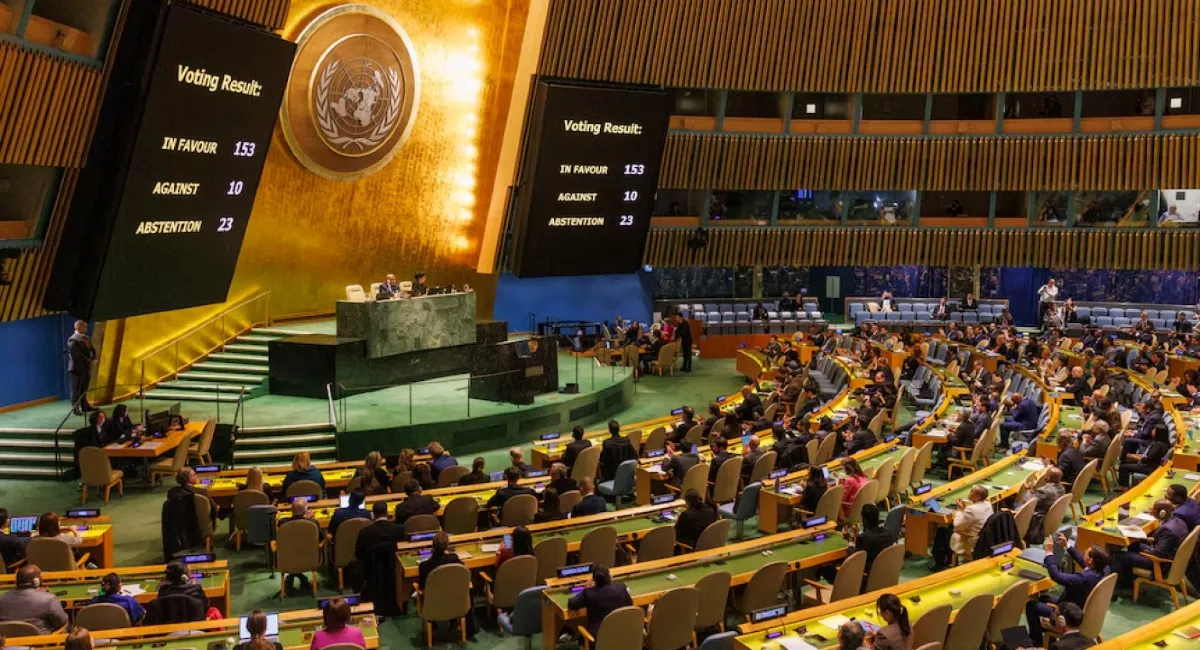 EN LA ONU. Polémica por el voto de la delegación argentina.