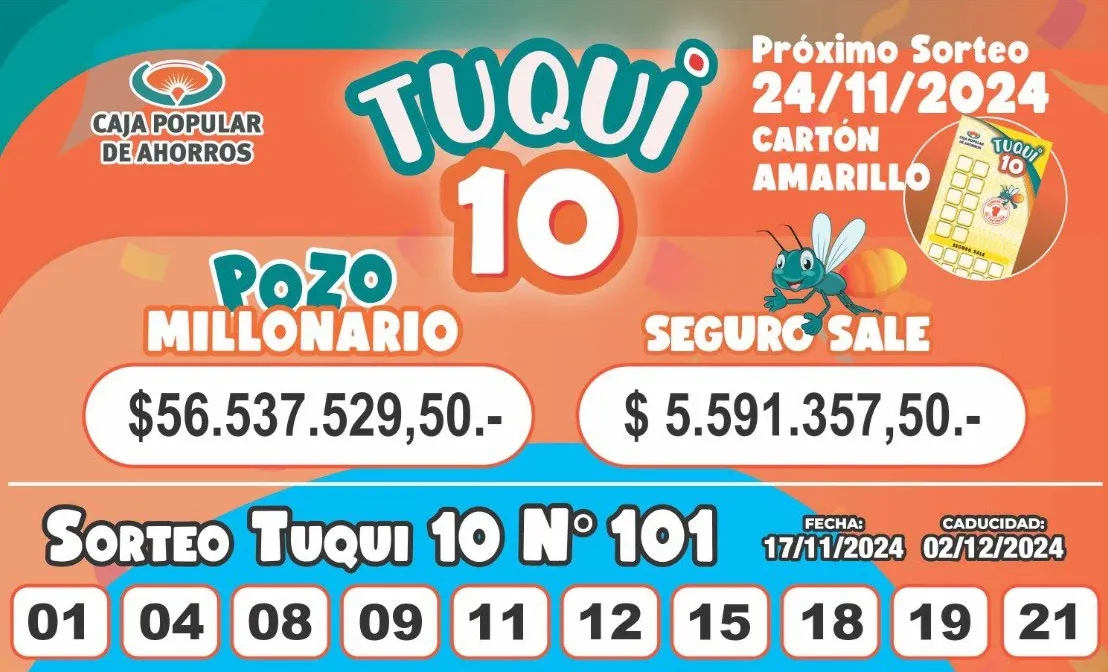 Tuqui 10: cómo salió el sorteo del domingo 17 de noviembre