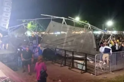 Tragedia en la Fiesta Nacional de la Música en Santa Fe: murió una mujer al caer una estructura metálica por el temporal de viento