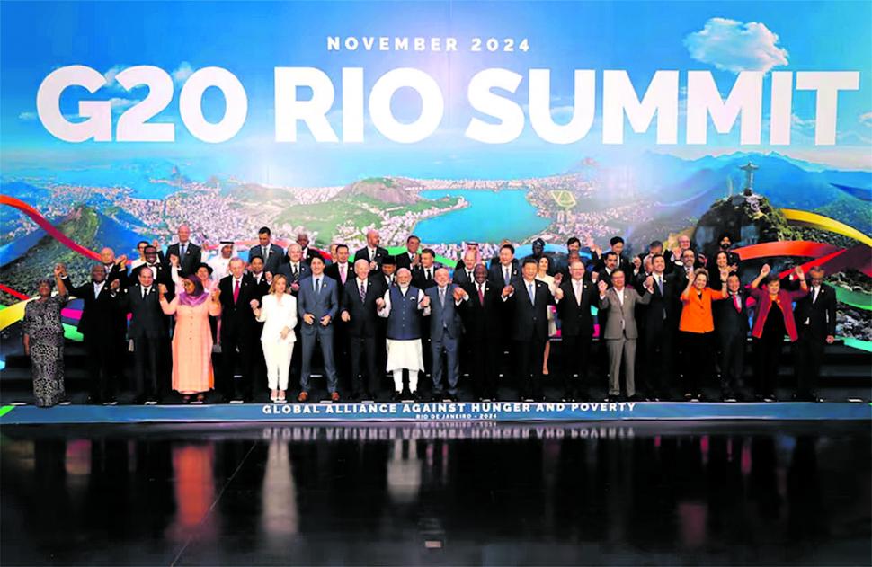 FALTAZO. Milei no formó parte de la última foto de familia del G20.