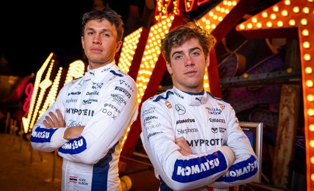 REVANCHA. Albon y Colapinto no tuvieron una buena carrera en Brasil. En Las Vegas, con los Williams, tratarán de mejorar.