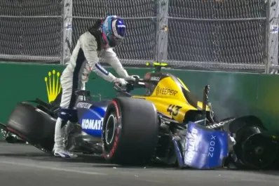 La reacción de Franco Colapinto tras el choque en la clasificación en el GP de Las Vegas