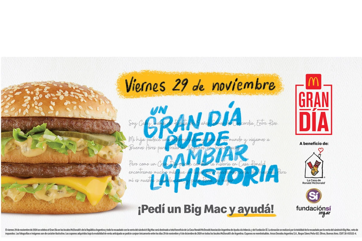 Se celebra el “Gran Día” en Tucumán: con tu compra de Big Mac podés ayudar a Casa Ronald y a la  Fundación Sí