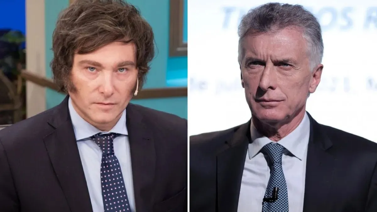 Javier Milei y Mauricio Macri. 