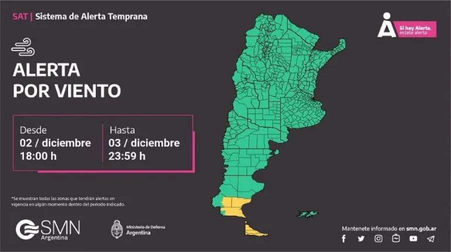 Alerta amarilla por tormentas, caída de granizo y fuertes vientos: en qué provincias rige la advertencia