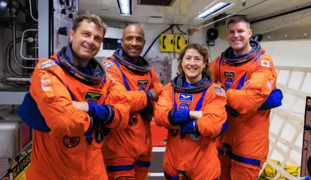 Los astronautas que viajarán ahora en abril del 2026: Reid Wiseman, Victor Glover, Christina Hammock Koch y Jeremy Hansen.  