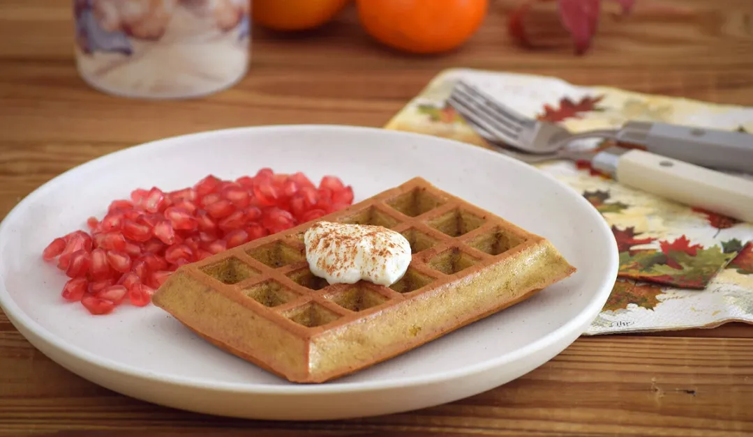 ¿Cómo preparar estos waffles de avena y calabaza?