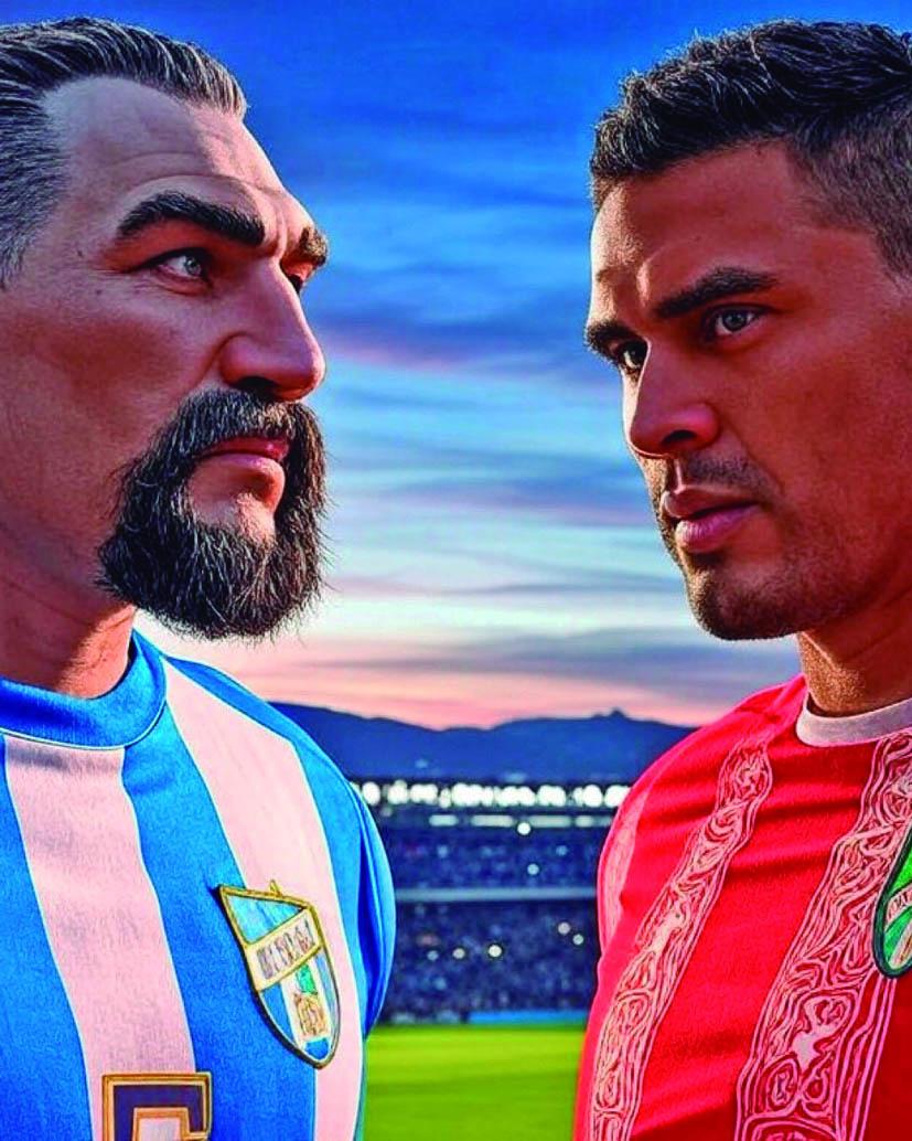 RIVALES FUTBOLÍSTICOS. Así se verían Atlético y San Martín personificados.