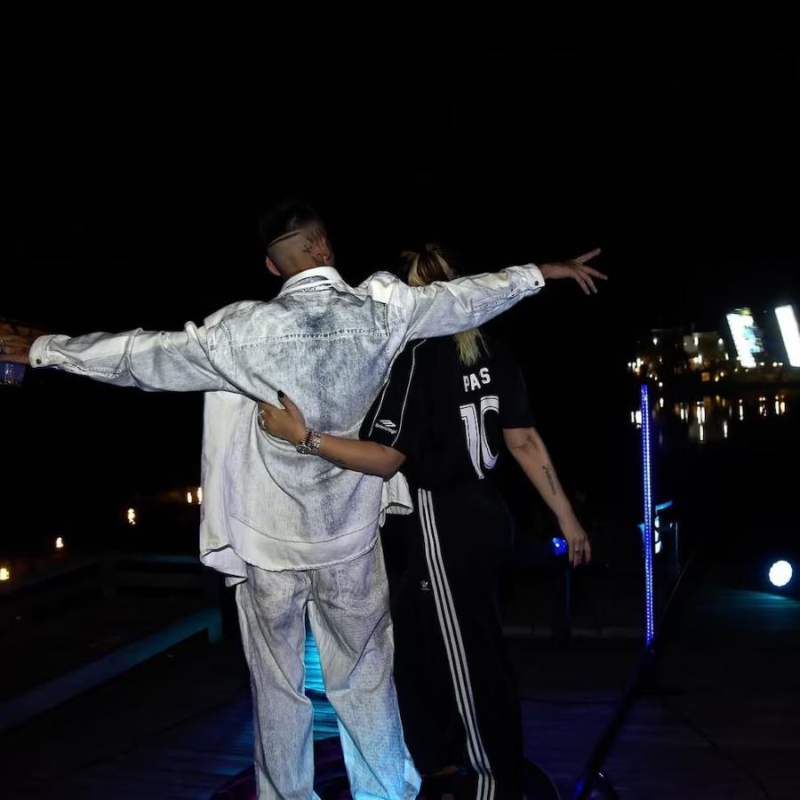 Wanda Nara junto a L-Gante en su fiesta de cumpleaños