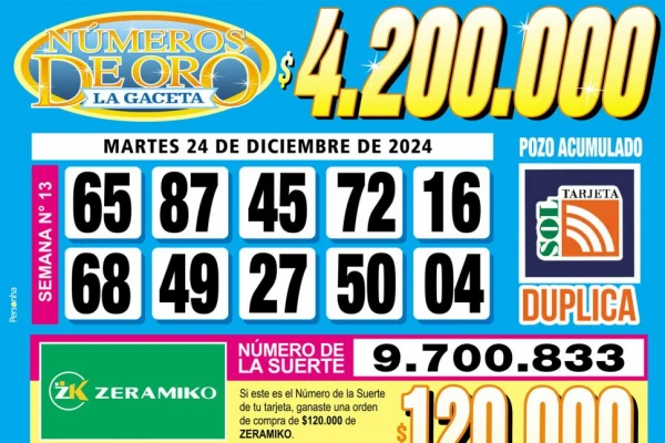 Los Números de Oro de LA GACETA