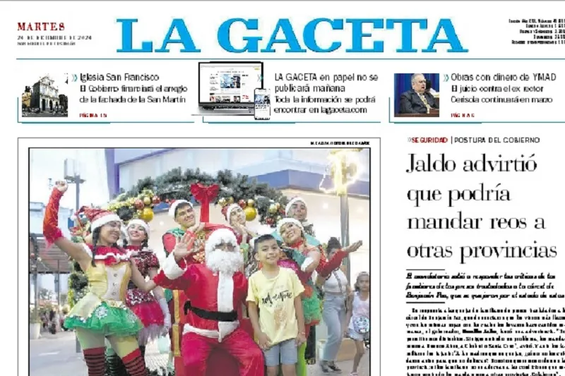 Por Navidad, mañana no saldrá a la calle la edición en papel de LA GACETA