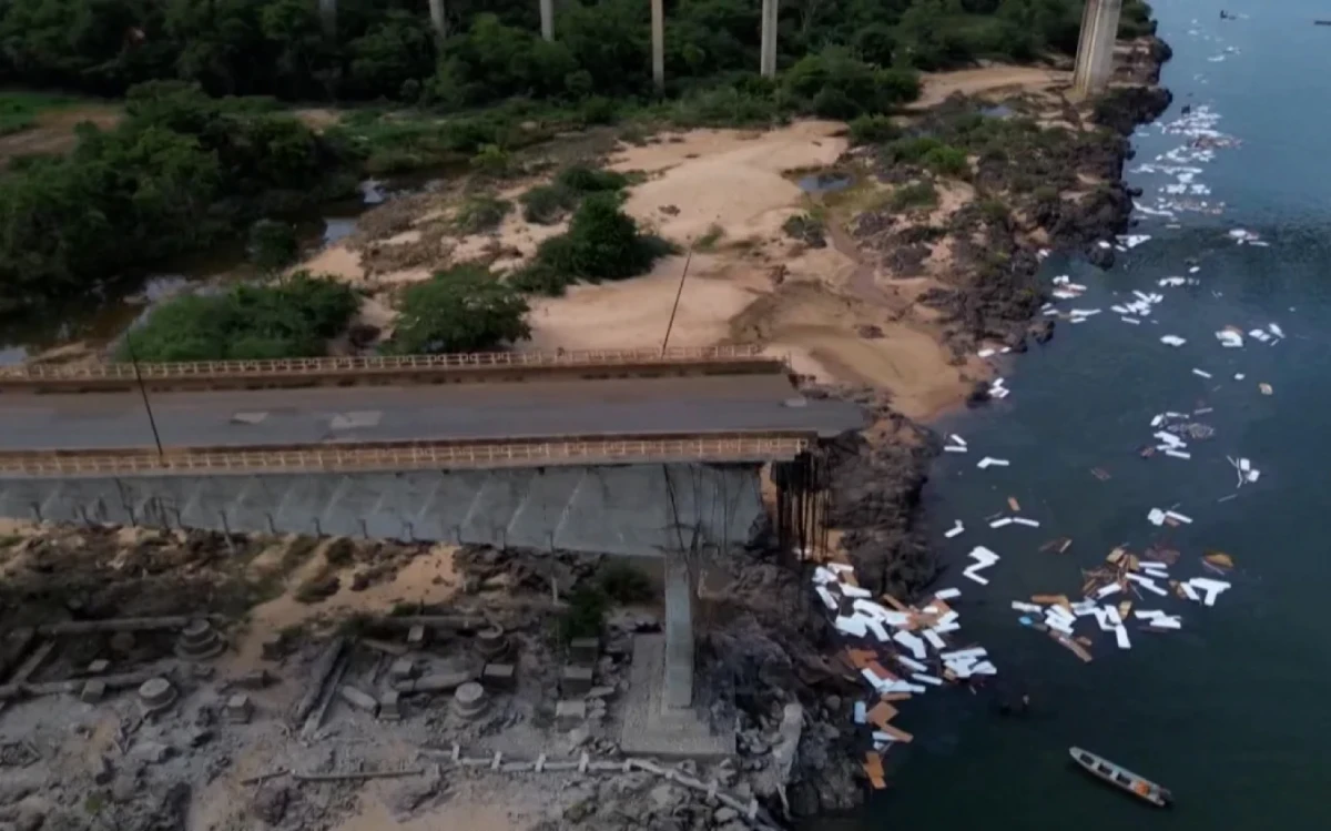 Un puente de 533 metros se desplomó en Brasil. Cuerpo de Bomberos de Maranhão/AFP