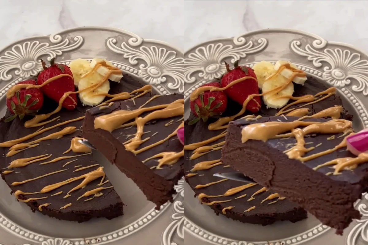 Torta sin harinas, sin gluten, apta vegana y con tan solo dos ingredientes