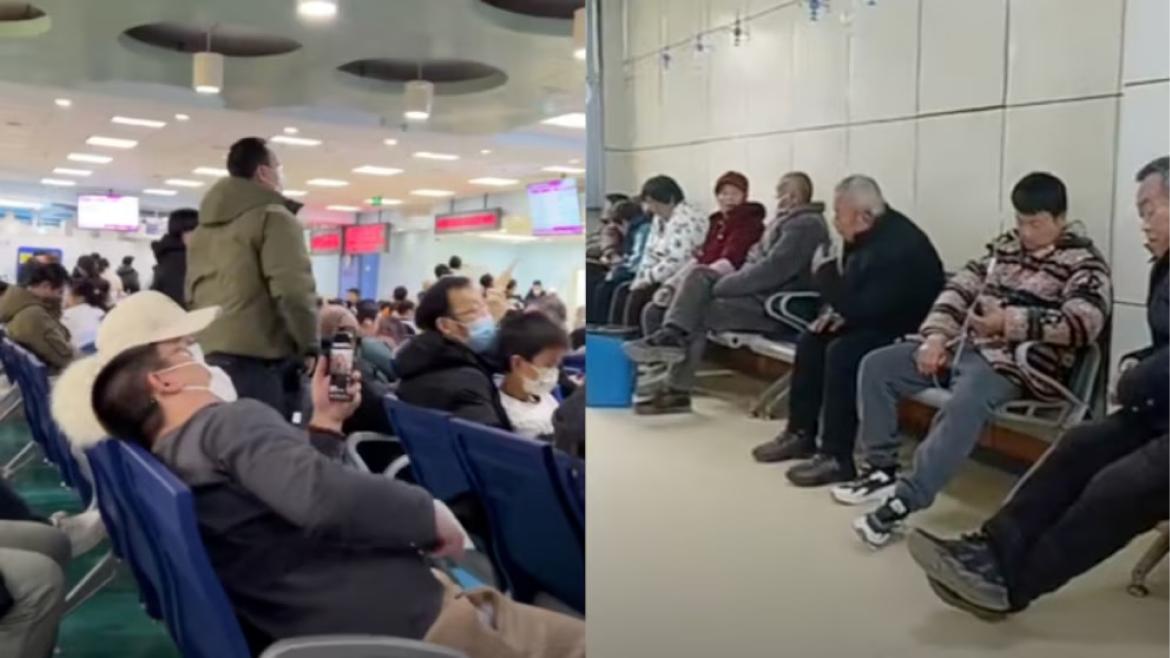 Imágenes de los hospitales de China ante el brote de metapneumovirus humano. FOTO: (TikTok/GanJing)