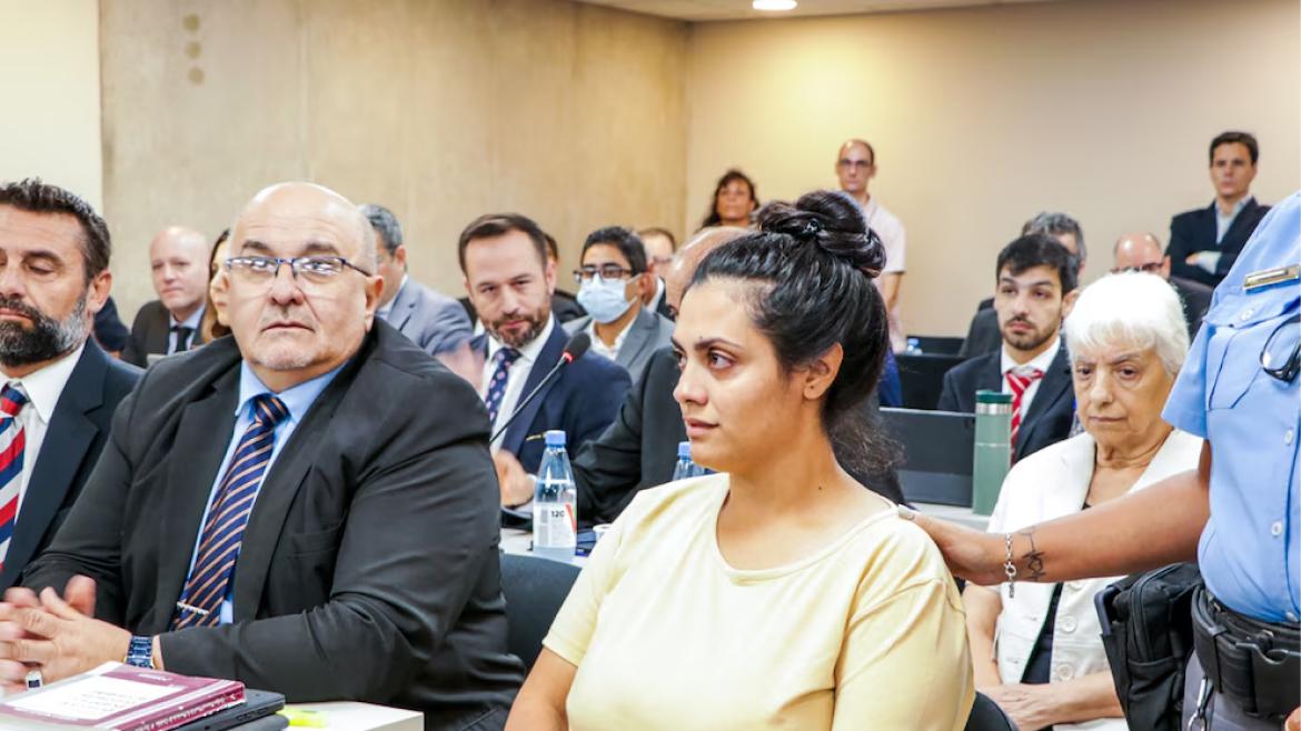 Agüero hoy en la sala de audiencias del tribunal que la juzga