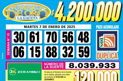 Los Números de Oro de LA GACETA del 7 de enero