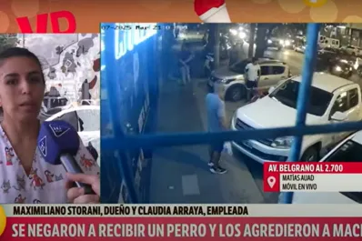 Video: quisieron abandonar a un cachorro y agredieron a machetazos a dos empleados de una veterinaria