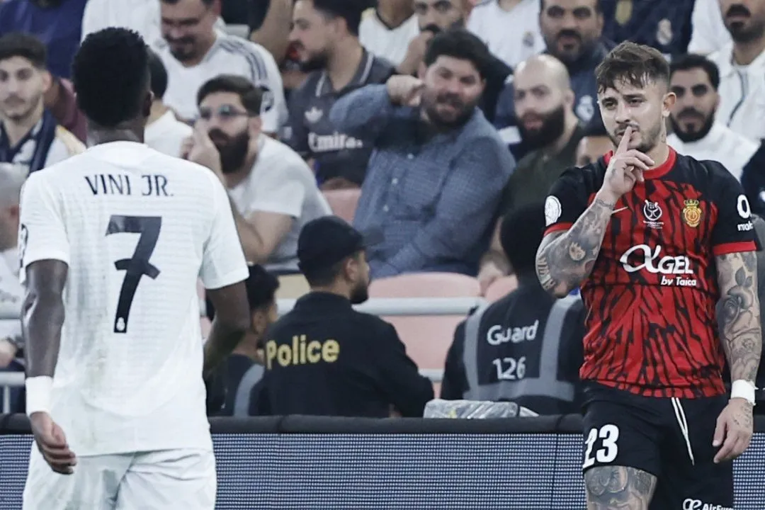 LO MANDÓ A CALLAR. Pablo Maffeo se molestó con Vinicius Jr, tanto dentro como fuera del campo de juego.