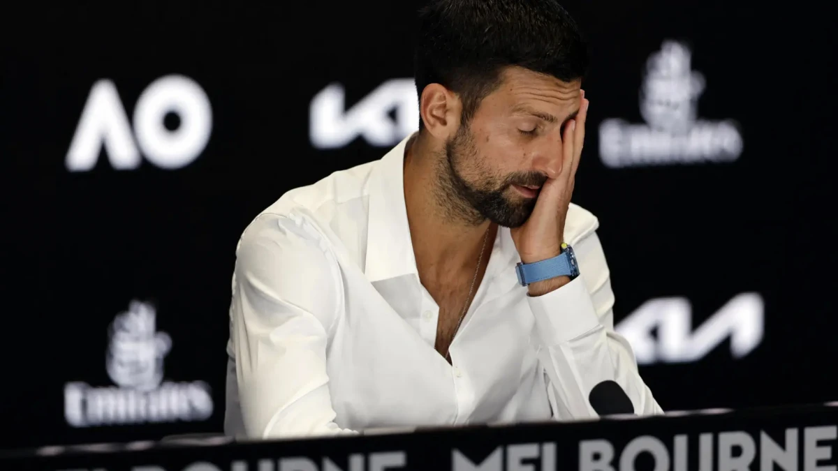 Novak Djokovic, durante la rueda de prensa previa al Open de Australia 2025. 