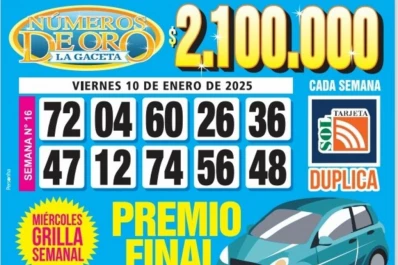 Los Números de Oro de LA GACETA del 10 de enero de 2025
