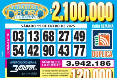 Los Números de Oro de LA GACETA del sábado 11 de enero de 2025