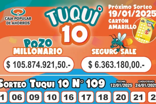 Tuqui 10: cómo salió el sorteo del domingo 12 de enero