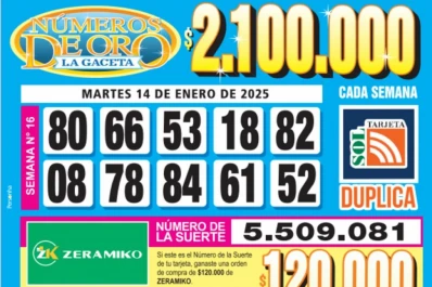 Los Números de Oro de LA GACETA del 14 de enero de 2025