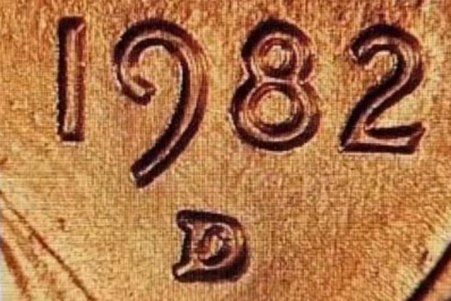 Así es la curva en la moneda de un centavo de 1982