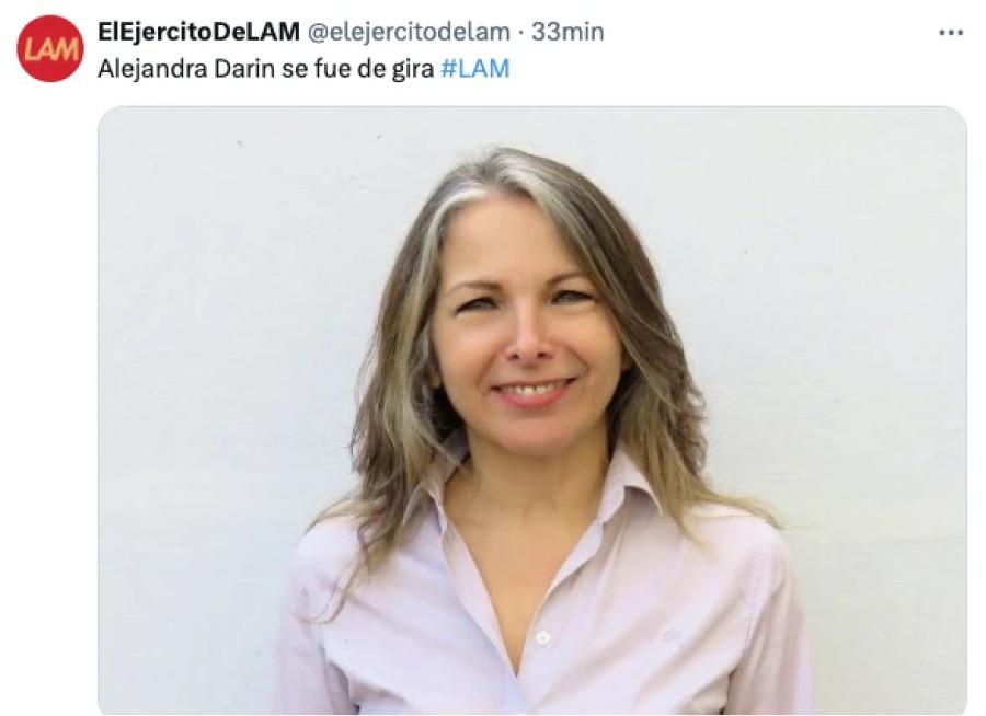 La publicación de LAM sobre la muerte de Alejandra Darín que causo rechazo.