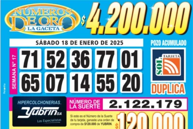 Los Números de Oro de LA GACETA del 18 de enero de 2025
