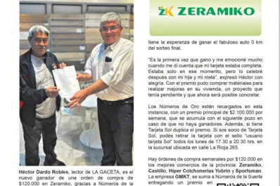 Números de la Suerte: Héctor Dardo Robles ganó una orden de compra de $120.000 en Zeramiko